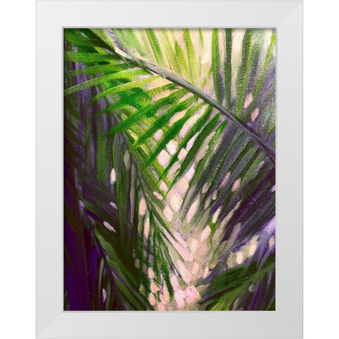 Palm Trees 3 White Modern Wood Framed Art Print by Boho Hue Studio