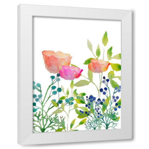 Flowers 20 White Modern Wood Framed Art Print by Boho Hue Studio