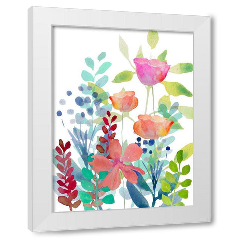 Florals White Modern Wood Framed Art Print by Boho Hue Studio