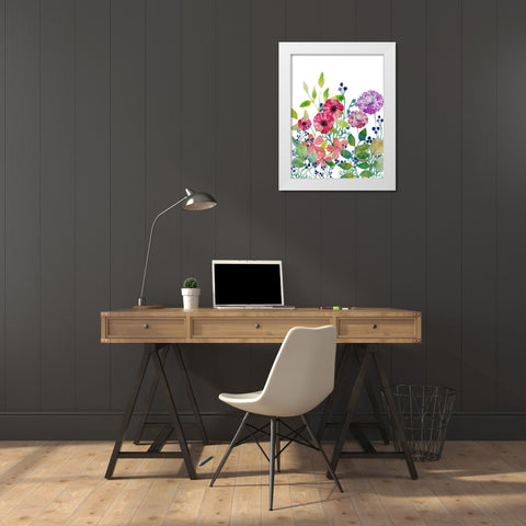 Flowers 5 White Modern Wood Framed Art Print by Boho Hue Studio