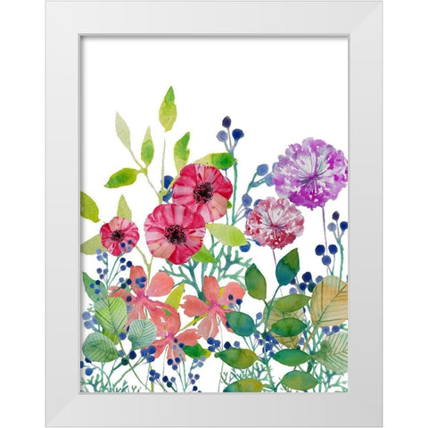 Flowers 5 White Modern Wood Framed Art Print by Boho Hue Studio