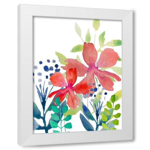 Flowers 13 White Modern Wood Framed Art Print by Boho Hue Studio