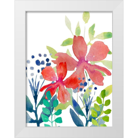 Flowers 13 White Modern Wood Framed Art Print by Boho Hue Studio