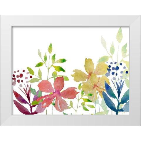 Flowers 4 White Modern Wood Framed Art Print by Boho Hue Studio