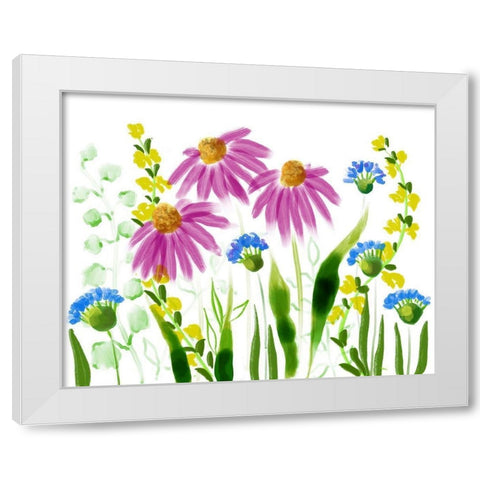 Wild Flowers 10 White Modern Wood Framed Art Print by Boho Hue Studio