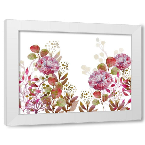 Floral field 1 White Modern Wood Framed Art Print by Boho Hue Studio