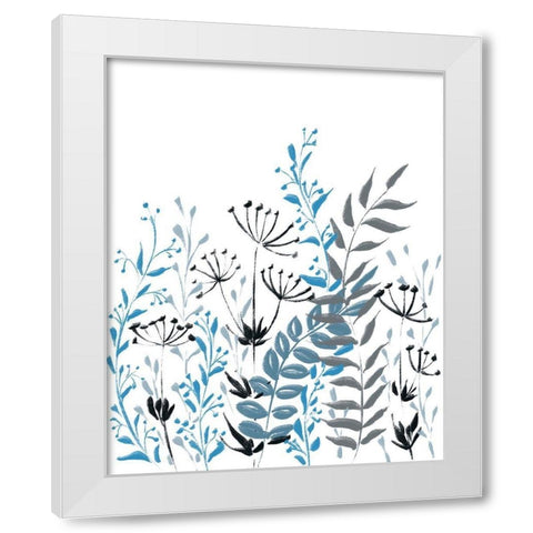 Blue field 2 White Modern Wood Framed Art Print by Boho Hue Studio