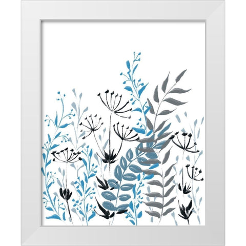 Blue field 2 White Modern Wood Framed Art Print by Boho Hue Studio