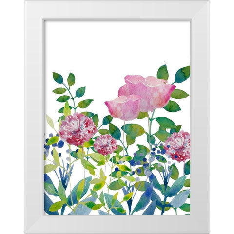 Bloom 1 White Modern Wood Framed Art Print by Boho Hue Studio