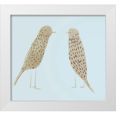 Birds II White Modern Wood Framed Art Print by Boho Hue Studio