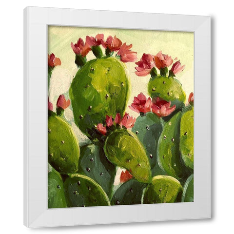 Cactus White Modern Wood Framed Art Print by Boho Hue Studio