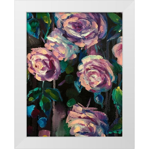 The Roses White Modern Wood Framed Art Print by Boho Hue Studio