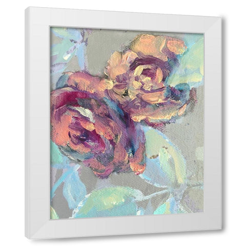 Roses White Modern Wood Framed Art Print by Boho Hue Studio