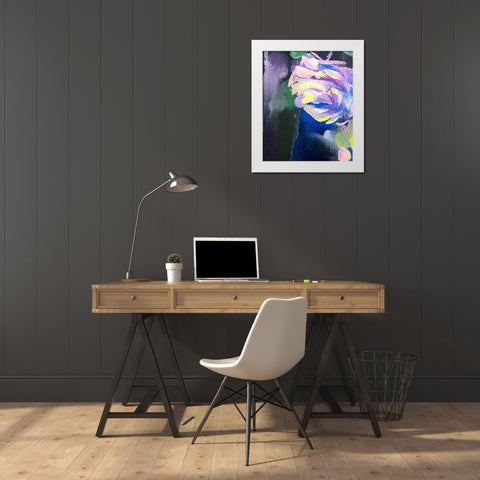 Flowers White Modern Wood Framed Art Print by Boho Hue Studio