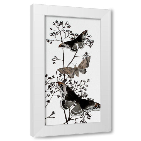 Dark Butterflys 2 White Modern Wood Framed Art Print by Boho Hue Studio