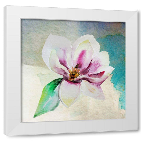 Solitary Magnolia 2 White Modern Wood Framed Art Print by Boho Hue Studio