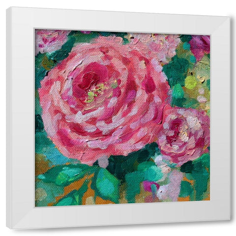 Peripheral Rose 2 White Modern Wood Framed Art Print by Boho Hue Studio
