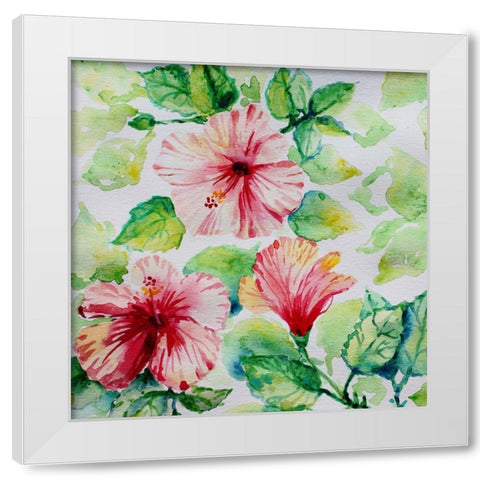 Peeking White Modern Wood Framed Art Print by Boho Hue Studio