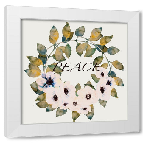 Peace Adlpeace White Modern Wood Framed Art Print by Boho Hue Studio