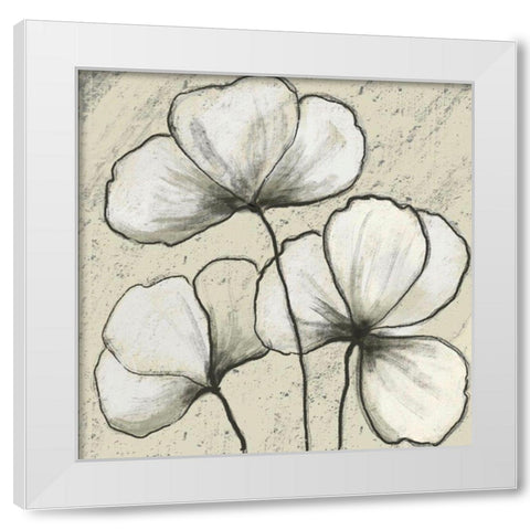 Simple Blooms 1 White Modern Wood Framed Art Print by Boho Hue Studio