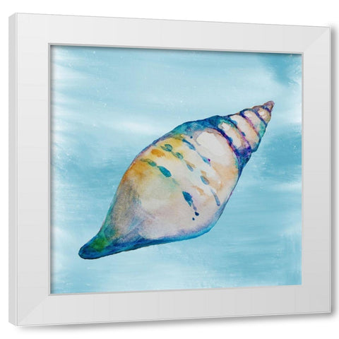 Shell 1 White Modern Wood Framed Art Print by Boho Hue Studio
