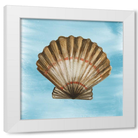 Shell 2 White Modern Wood Framed Art Print by Boho Hue Studio