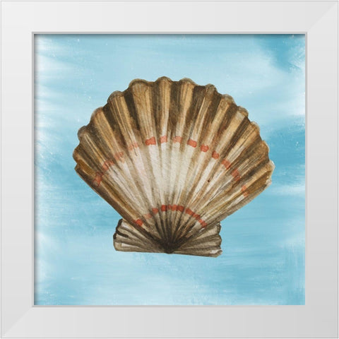 Shell 2 White Modern Wood Framed Art Print by Boho Hue Studio