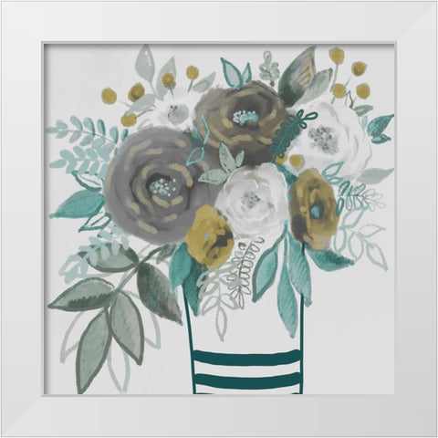 Natural Bouquet 1 White Modern Wood Framed Art Print by Boho Hue Studio