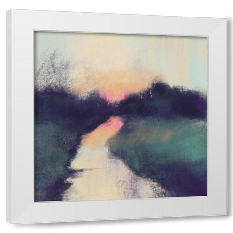 Landscape Abstract 1 White Modern Wood Framed Art Print by Boho Hue Studio