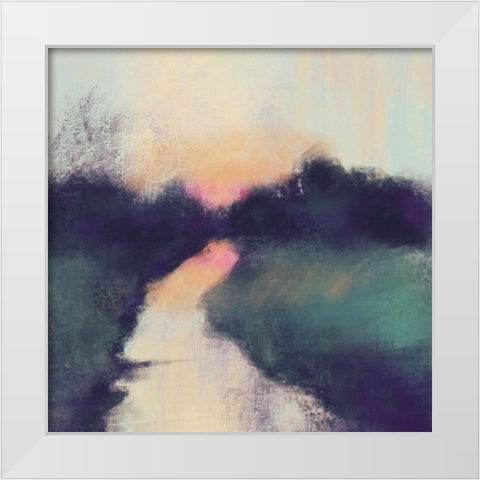 Landscape Abstract 1 White Modern Wood Framed Art Print by Boho Hue Studio