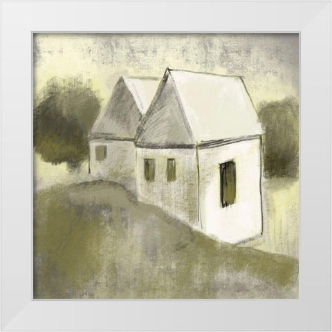 Earthtone Homes 1 White Modern Wood Framed Art Print by Boho Hue Studio