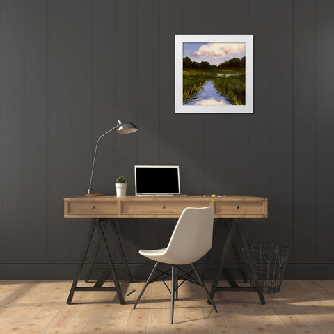 Marsh Wonder White Modern Wood Framed Art Print by Boho Hue Studio