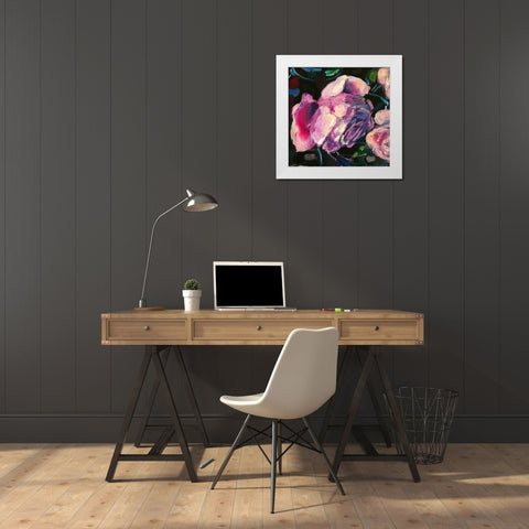 Roses1 White Modern Wood Framed Art Print by Boho Hue Studio