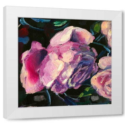 Roses1 White Modern Wood Framed Art Print by Boho Hue Studio