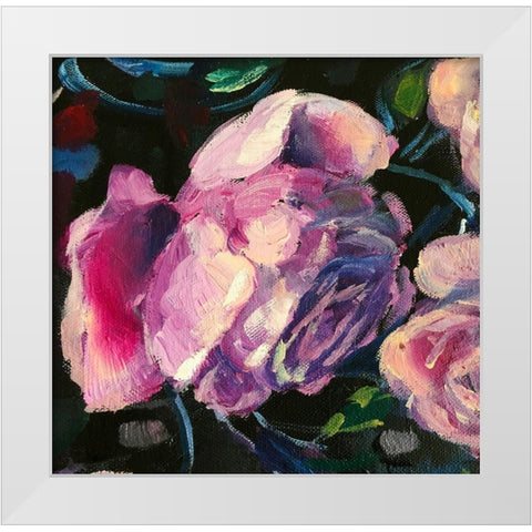 Roses1 White Modern Wood Framed Art Print by Boho Hue Studio