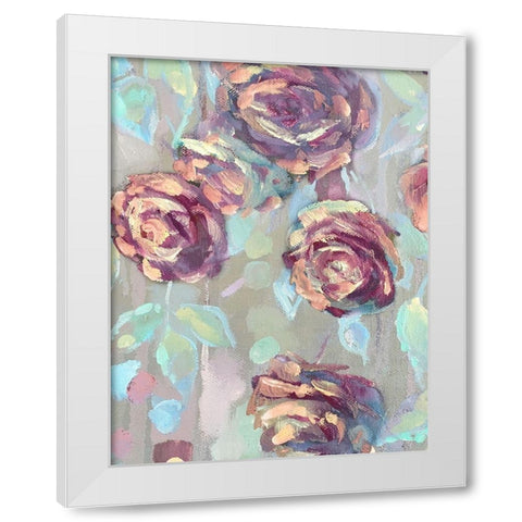 The Spring Roses White Modern Wood Framed Art Print by Boho Hue Studio