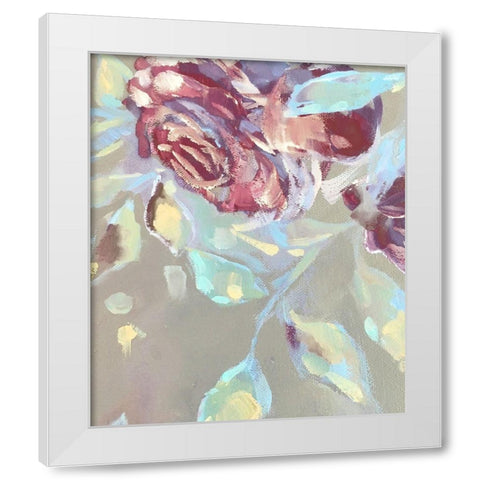 Spring Roses 7 White Modern Wood Framed Art Print by Boho Hue Studio