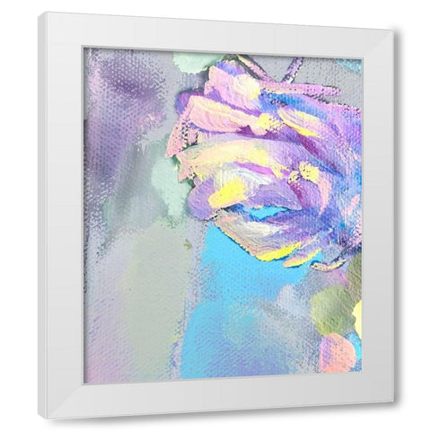 Spring Flowers White Modern Wood Framed Art Print by Boho Hue Studio