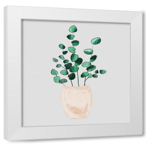 House Pot 3 White Modern Wood Framed Art Print by Boho Hue Studio