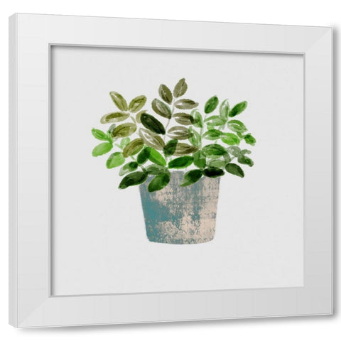 House Pot 4 White Modern Wood Framed Art Print by Boho Hue Studio