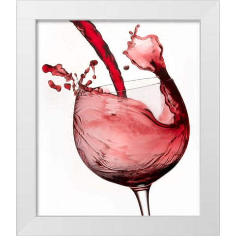 Red Wine Pour 2 White Modern Wood Framed Art Print by Seidman, Barry