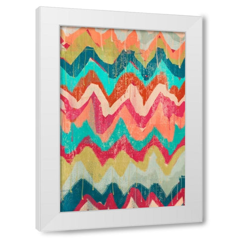 Hot Chevrons 1 White Modern Wood Framed Art Print by Alvarez, Cynthia