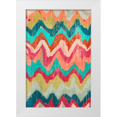 Hot Chevrons 1 White Modern Wood Framed Art Print by Alvarez, Cynthia
