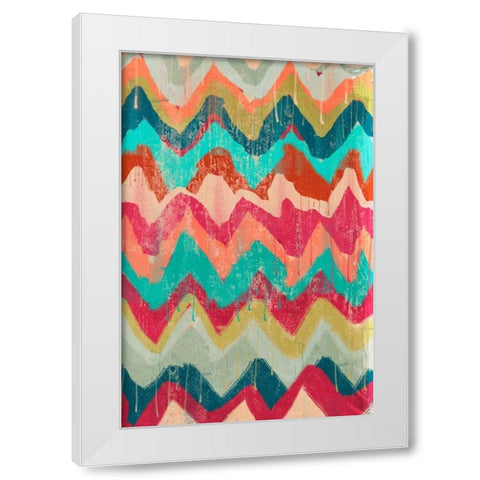 Hot Chevrons 2 White Modern Wood Framed Art Print by Alvarez, Cynthia