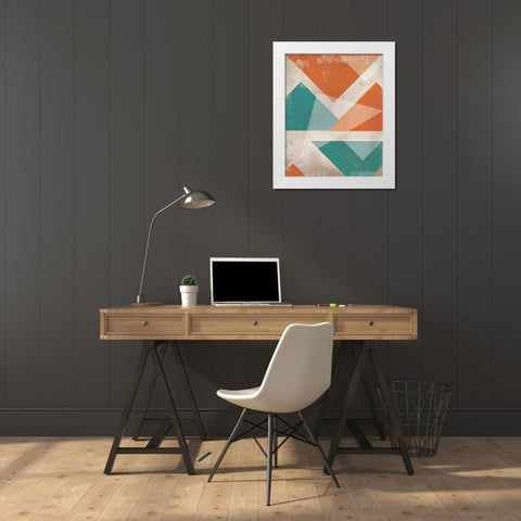 Triangles 2 White Modern Wood Framed Art Print by Alvarez, Cynthia