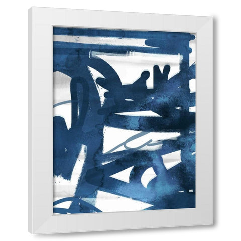 Indigo Graff 1 White Modern Wood Framed Art Print by Alvarez, Cynthia