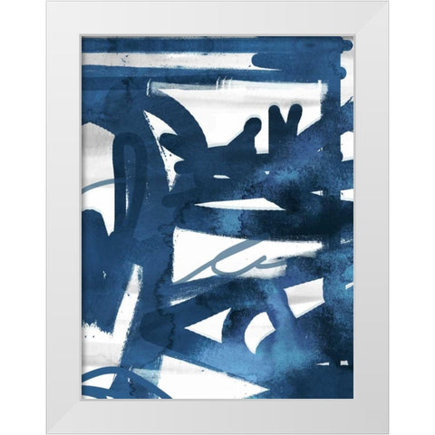 Indigo Graff 1 White Modern Wood Framed Art Print by Alvarez, Cynthia