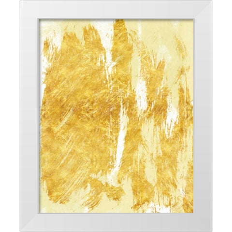 Golden Streaks 2 White Modern Wood Framed Art Print by Alvarez, Cynthia