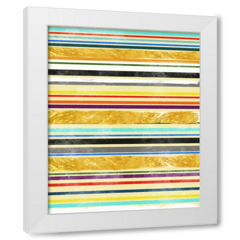 Gold Between Lanes 1 White Modern Wood Framed Art Print by Alvarez, Cynthia