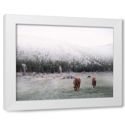 Grazing White Modern Wood Framed Art Print by Alvarez, Cynthia